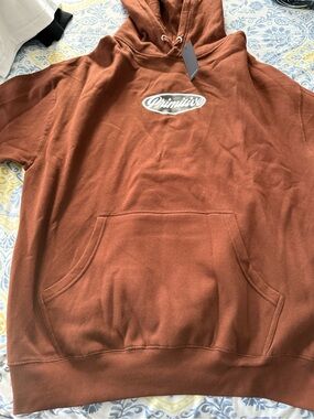 Primitive Men's Rust Brown Crewneck Hoodie with White Logo